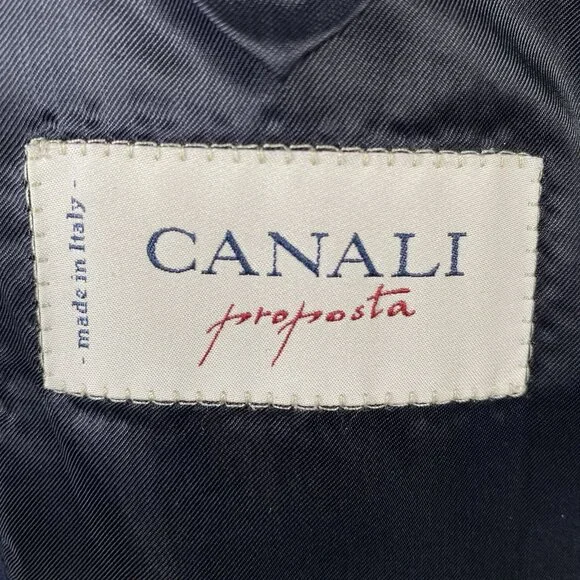 Canali Loro Piana Wool & Cashmere Navy Blazer 46R 46L Crest Buttons Sport Coat